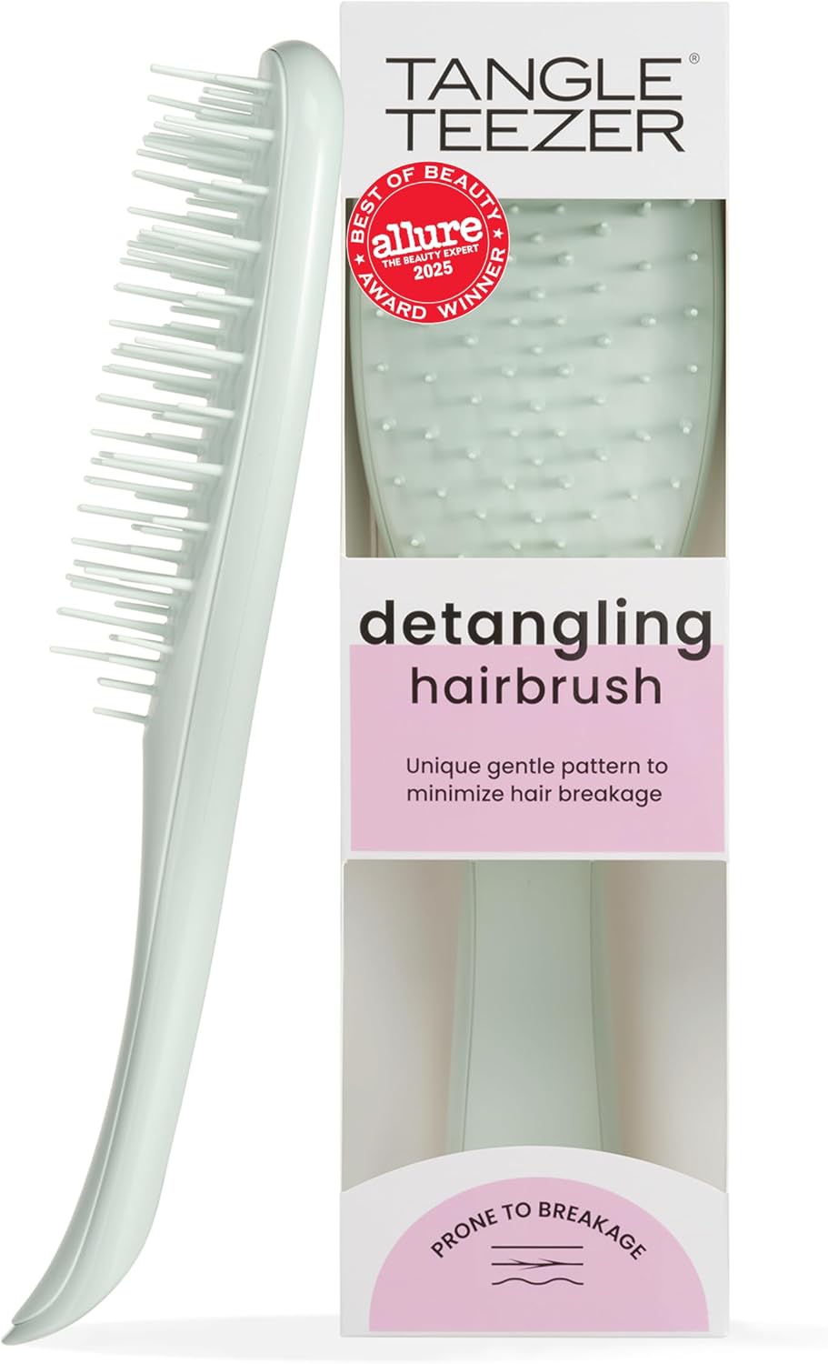 Tangle Teezer – Escova de cabelo desembaraçadora The Ultimate Detangler Extra Gentle para todas texturas capilares fragilizadas. Cor: Verde
