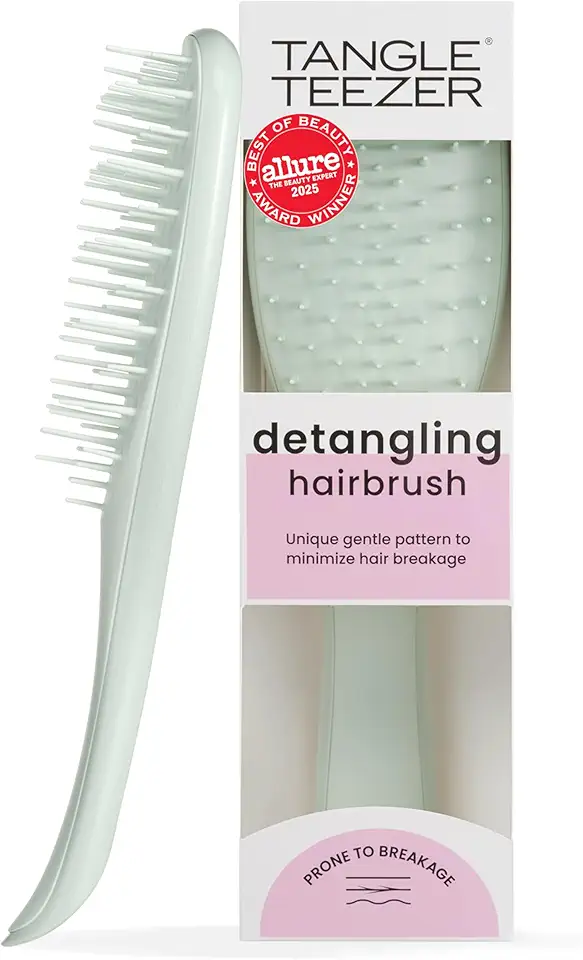 Tangle Teezer - Escova de cabelo desembaraçadora The Ultimate Detangler Extra Gentle para todas texturas capilares fragilizadas. Cor: Verde