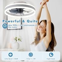 MOSSCO Mennyezeti Ventilátor LED Világítással, 40 cm, Távirányítós, Applikációval Vezérelhető, 3 Fényerő, 6 Sebességfokozat, Csendes Működés 3