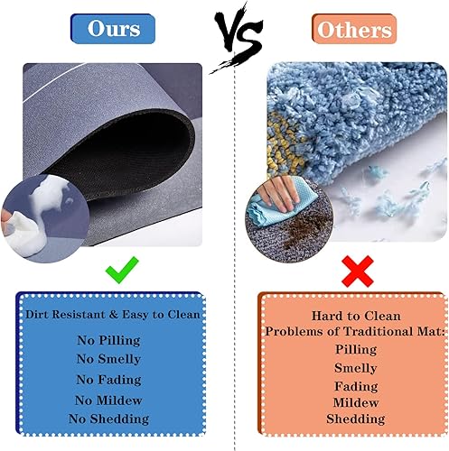 Miniatura 2 de Tapete de baño superabsorbente de secado rápido, grande, para sala de estar o cocina, parte inferior de caucho antideslizante, fácil de limpiar