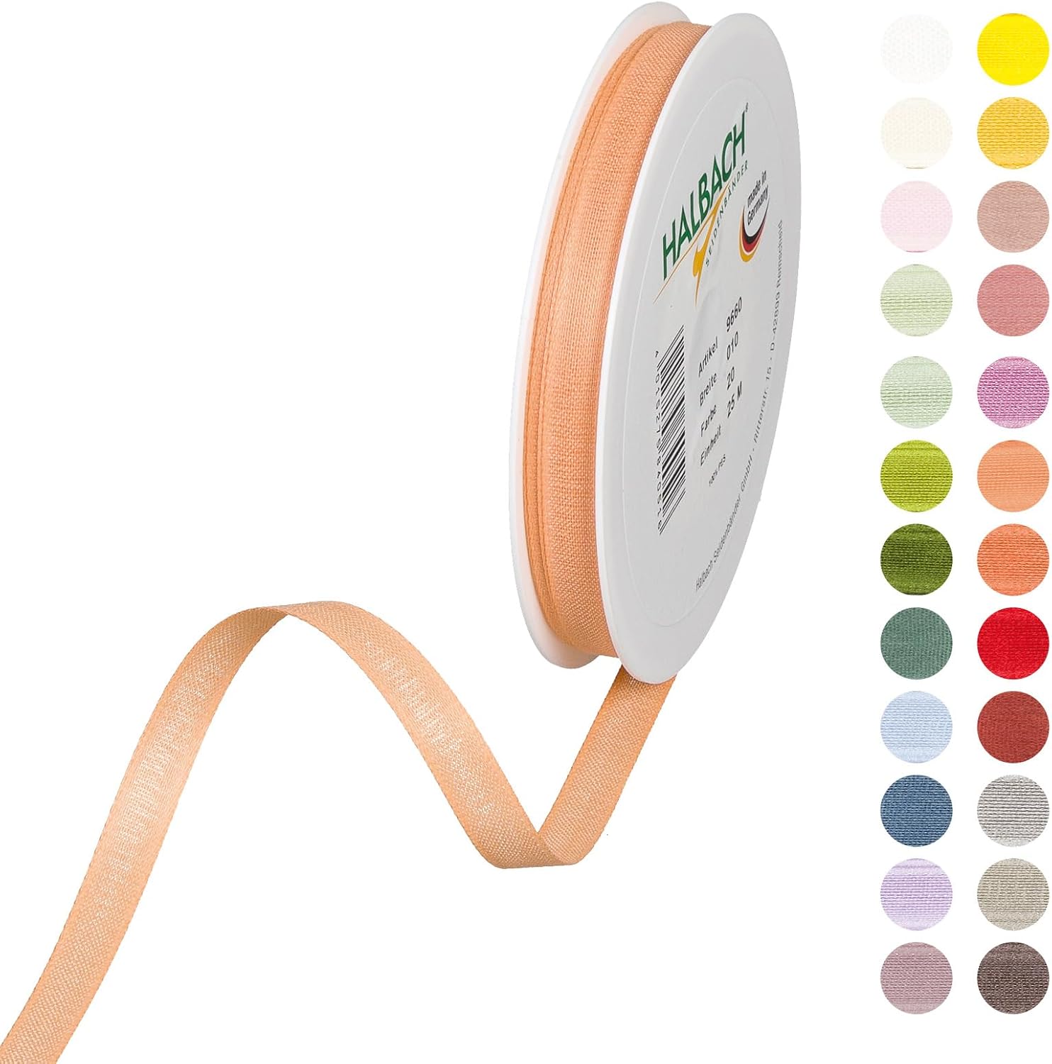 Halbach Seidenbänder Premium koord (donkergroen), breedte 4 mm, lengte 25 m, Made in Germany en Öko-Tex gecertificeerd, glanzend satijnen koord van acetaat