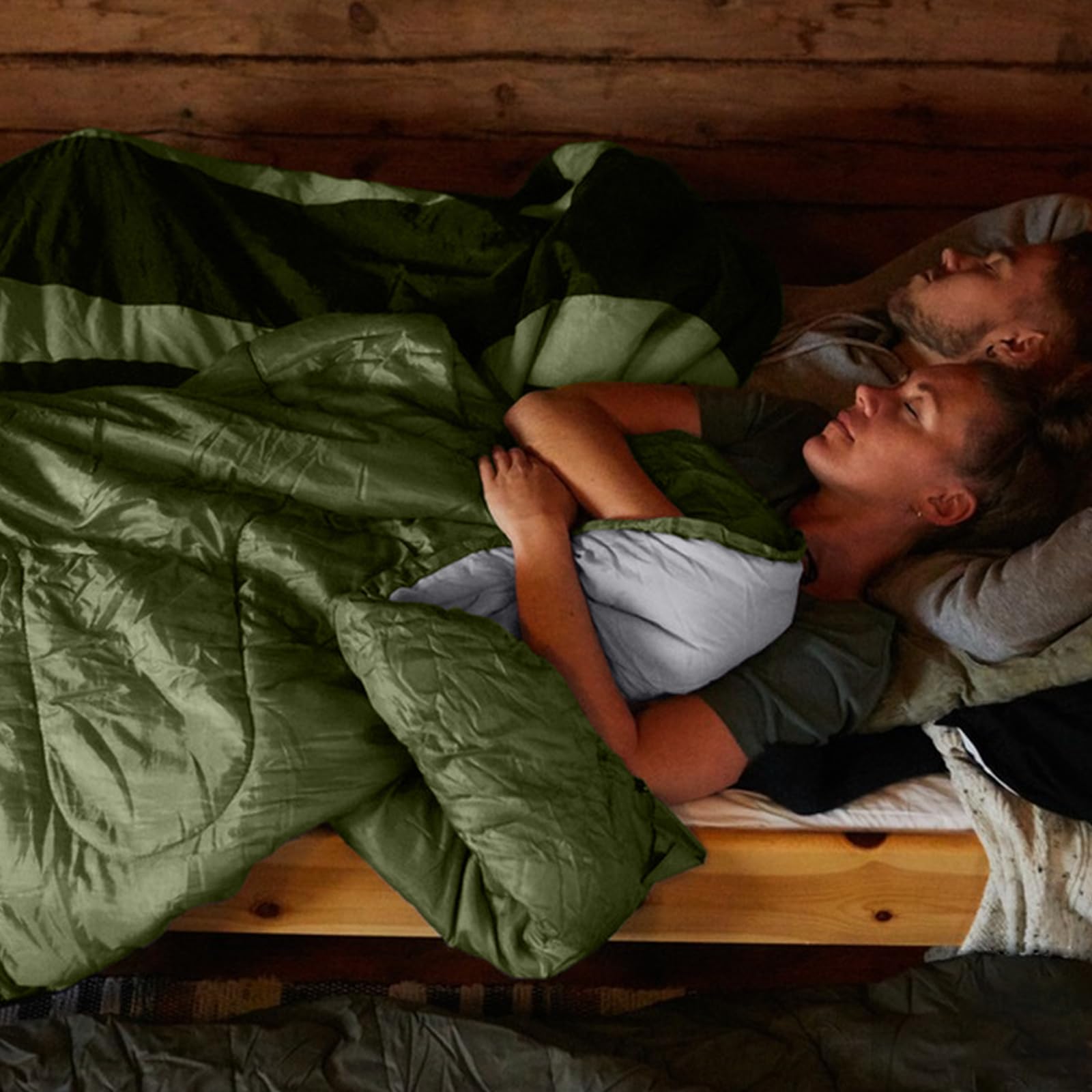 AQXONG Saco de Dormir Verde, 220x85cm Saco de Dormir de 3 Estaciones, Impermeable con Bolsa de Compresión Portátil para Camping, Senderismo, Actividades al Aire Libre
