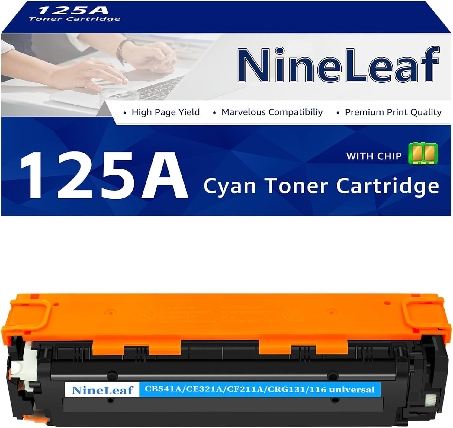 NineLeaf Compatible Toner Cartridge Replacement for HP 125A CB540A to Work with Color Laser Jet CM1312 CM1312nfi MFP CP1215 CP1515n CP1518ni Printer (1 Pack Black)