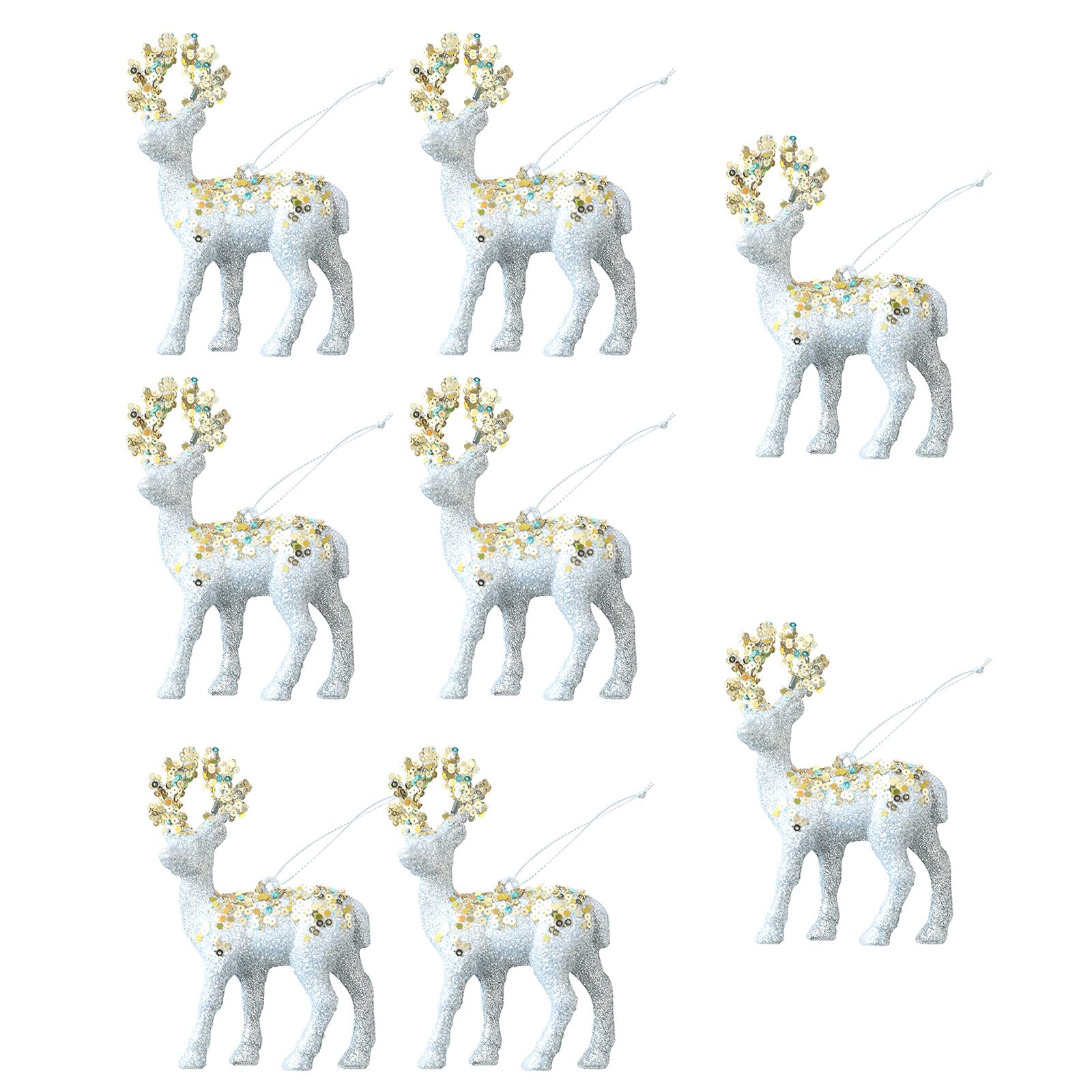 Figurines de cerf de Noël en PVC x8 pour décoration de table