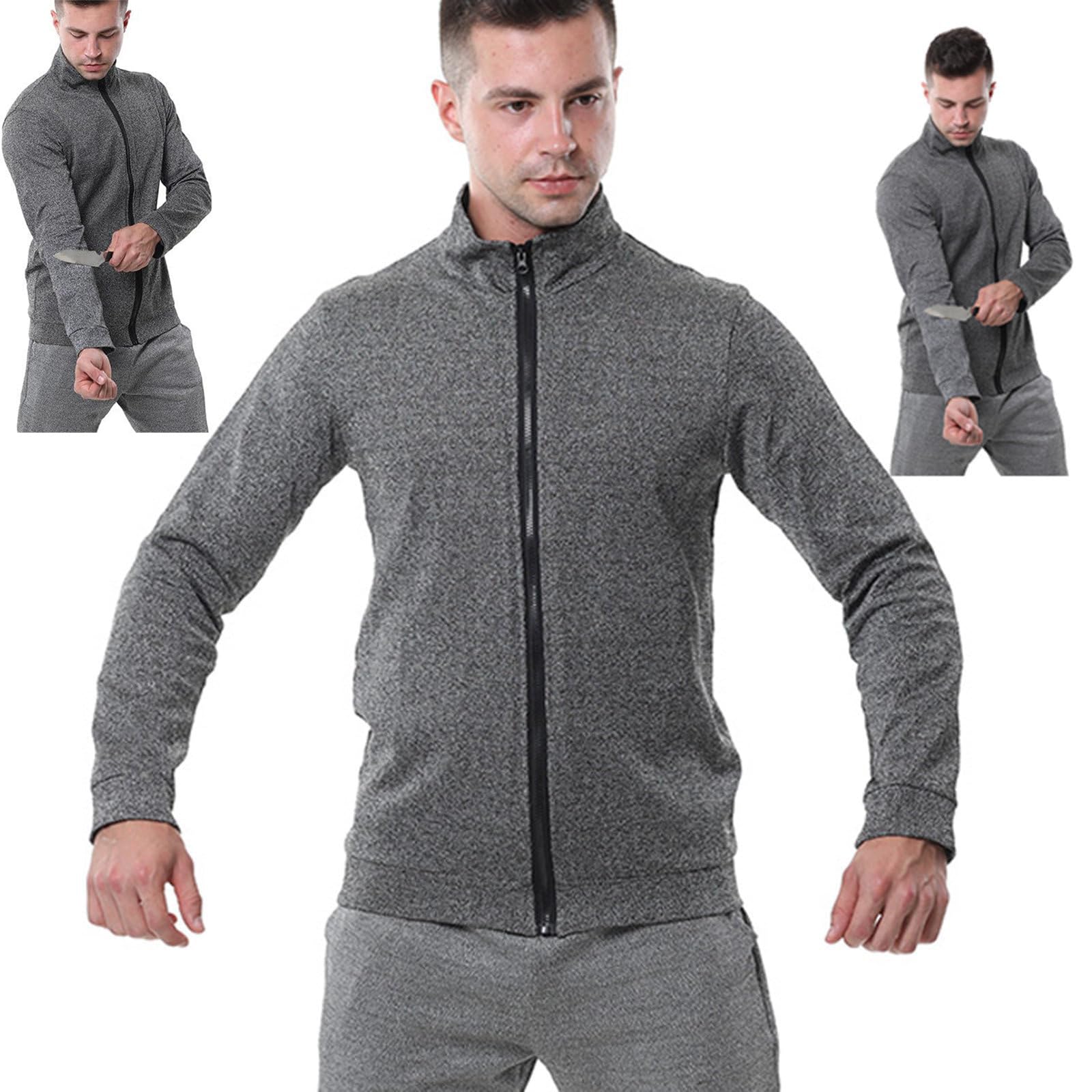 Vêtements De Protection Anti-Coupures De Niveau 5, Veste Résistante à l'usure, Aux Coupures Et Aux Coups De Couteau, pour Les Forces De L'ordre Et Le Personnel De Sécurité Grey-L