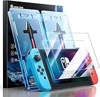 Vista 1 de MAGIC JOHN Paquete de 2 protectores de pantalla para Nintendo Switch (2017, 6.2 pulgadas), protección ocular, bloqueo de luz azul, transparente HD
