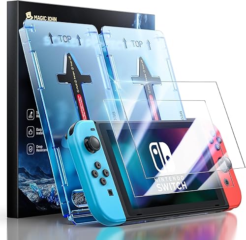 MAGIC JOHN Paquete de 2 protectores de pantalla para Nintendo Switch (2017, 6.2 pulgadas), protección ocular, bloqueo de luz azul, transparente HD,