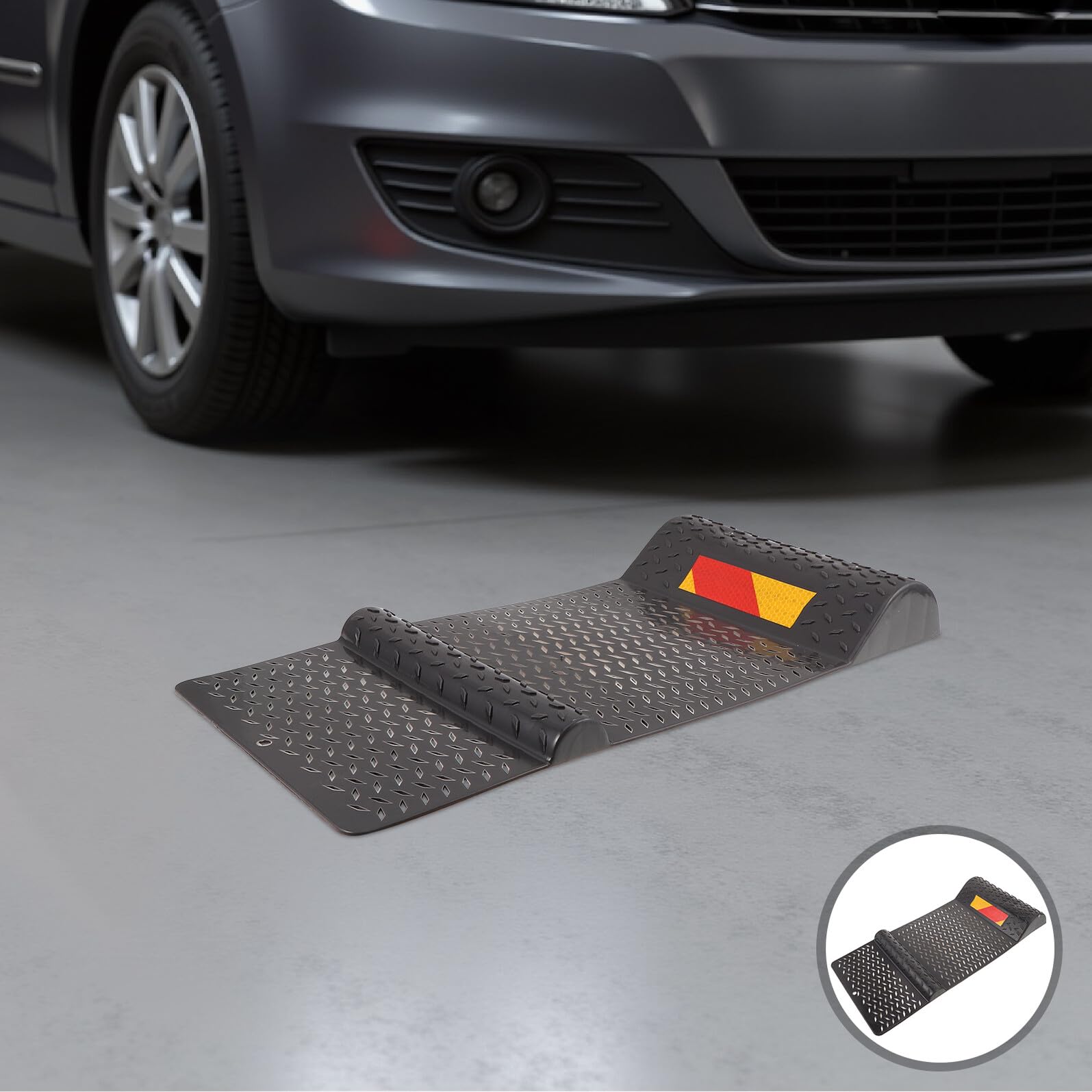 GALPADA Cunei Antiscivolo per Ruote Auto in Plastica PE Maniglia Portatile, Blocco Fermaruota per Camper, Camion e Garage, Base Antiscivolo per Parcheggi e Sicurezza Veicoli