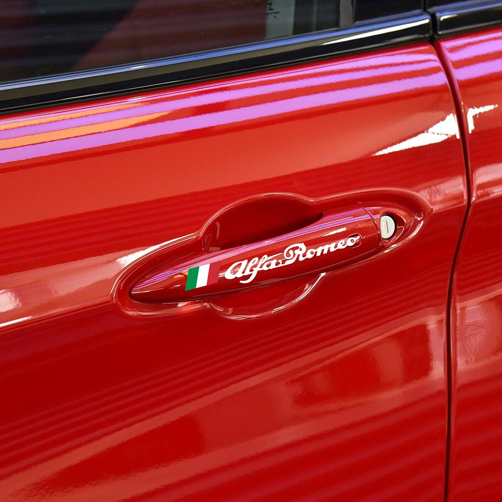 Amazon.co.jp: 車ドアハンドルステッカー飾りアクセサリー アルファ