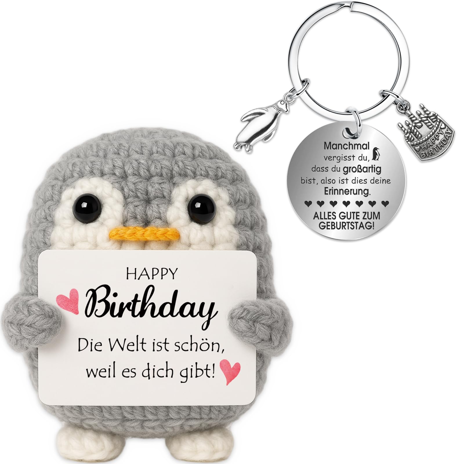 Farbeele Positive Figur und Glücksbringer-Schlüsselanhänger, Pocket Hug, MutmacherGeschenk, Gute Besserung Geschenk, Glücksbringer Prüfung Geschenk, Geburtstagsgeschenk