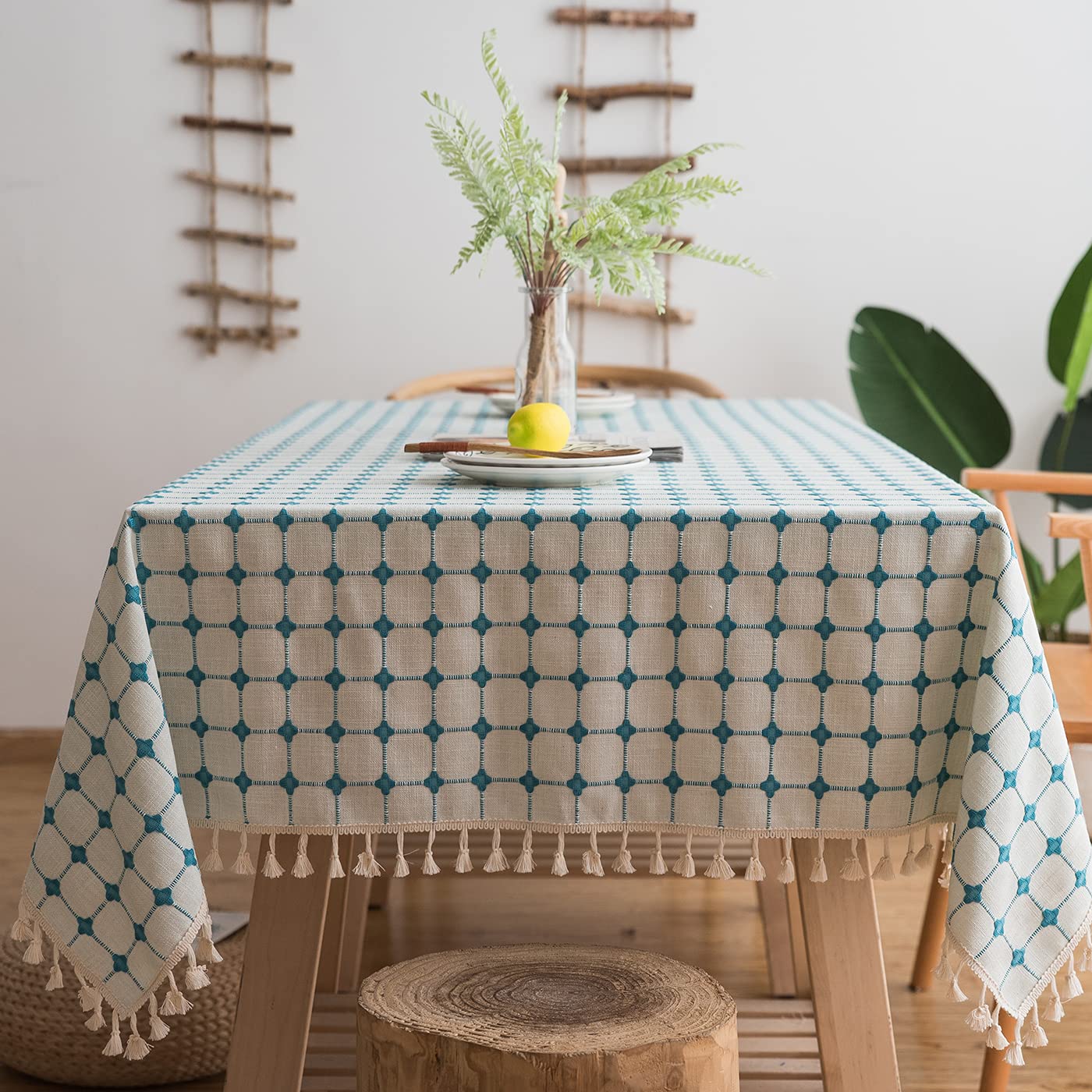 Nappe rectangulaire en coton lavable et durable de grande taille