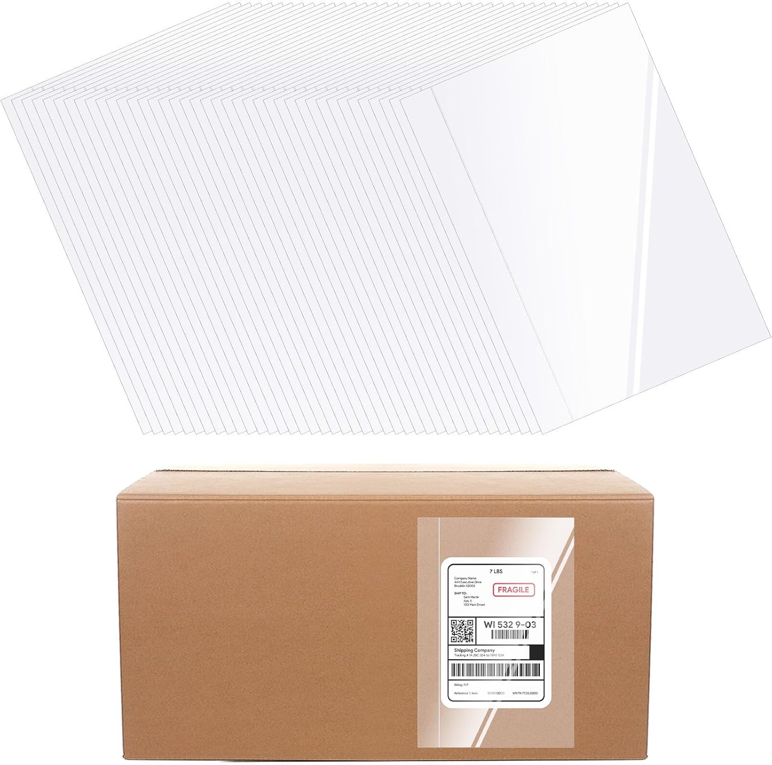500 Pack 6” x 9” Clear Adhesive Packing...