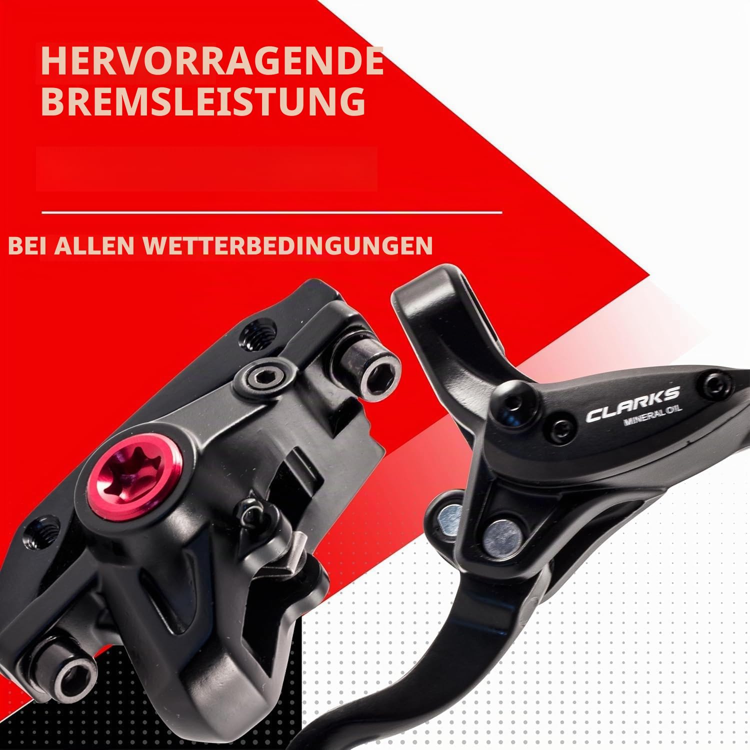 Clarks Cycle Systems M2 Hydraulisches Scheibenbremsen-Set, inkl. Rotoren, Oliven, is-Halterungen, Schwarz, 160/160 mm