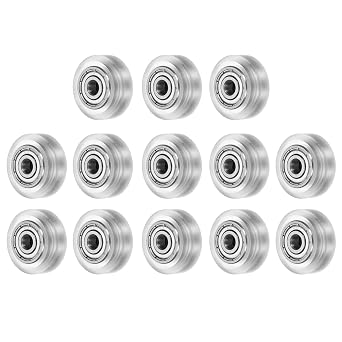 sourcing map 13pcs 3D Printer POM Rollers, Solid High-Speed Gantry Wheels V Slot POM Pulley Wheel with 625ZZ Double Shield Bearing for 3D Printer, CNC Machine White