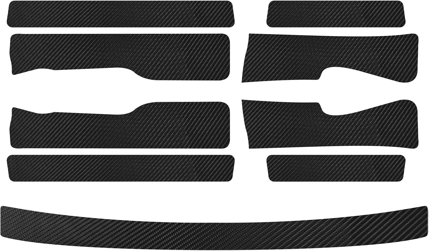 Bilisin 9PCS Car Door Sill Protector for Toyota RAV4 Hybrid 2020-2024 | Anti-Scuff Protection ，Self-Adhesive Install，Carbon Fiber Leather
