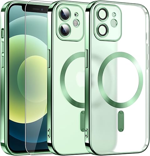 DOSNTO Funda magnética para iPhone 12 Mini con MagSafe protección de cámara integrada Funda translúcida mate suave delgada, probada contra caídas de