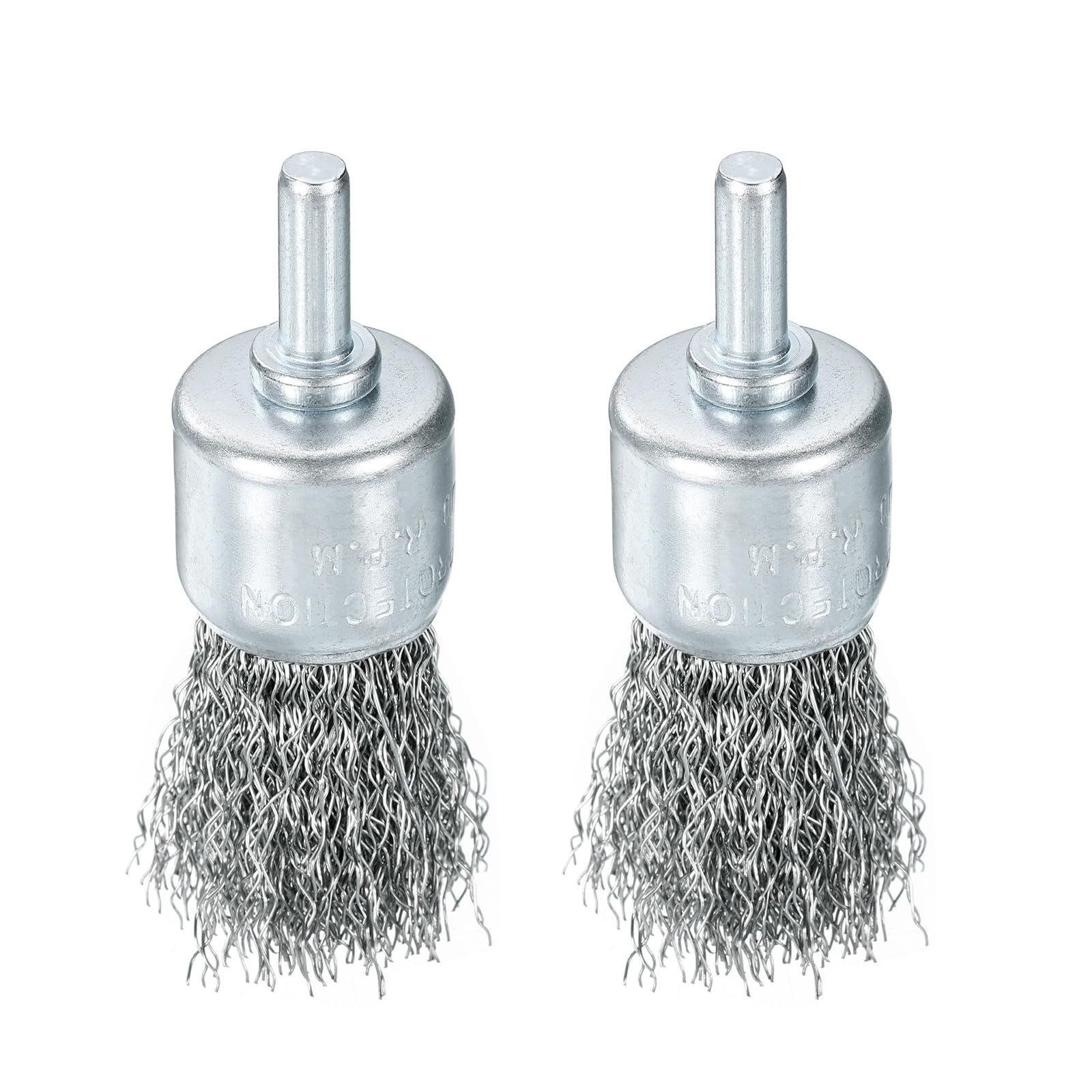 uxcell 2pcs Wire Brush for Drill 1" Dia. Abrasive Wire Wheel 1/4" Round Shank Stainless Steel Cup Brush Coarse Crimped Drill Attachment for Cleaning