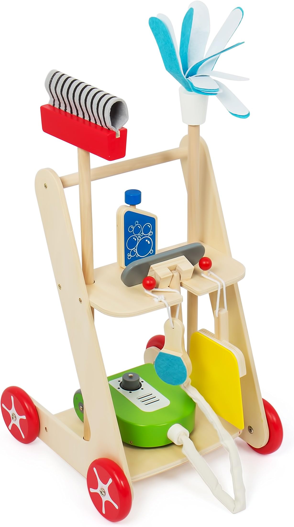 Kledio Children’s Cleaning Trolley Made of FSC 100% Wood – 6 Pieces