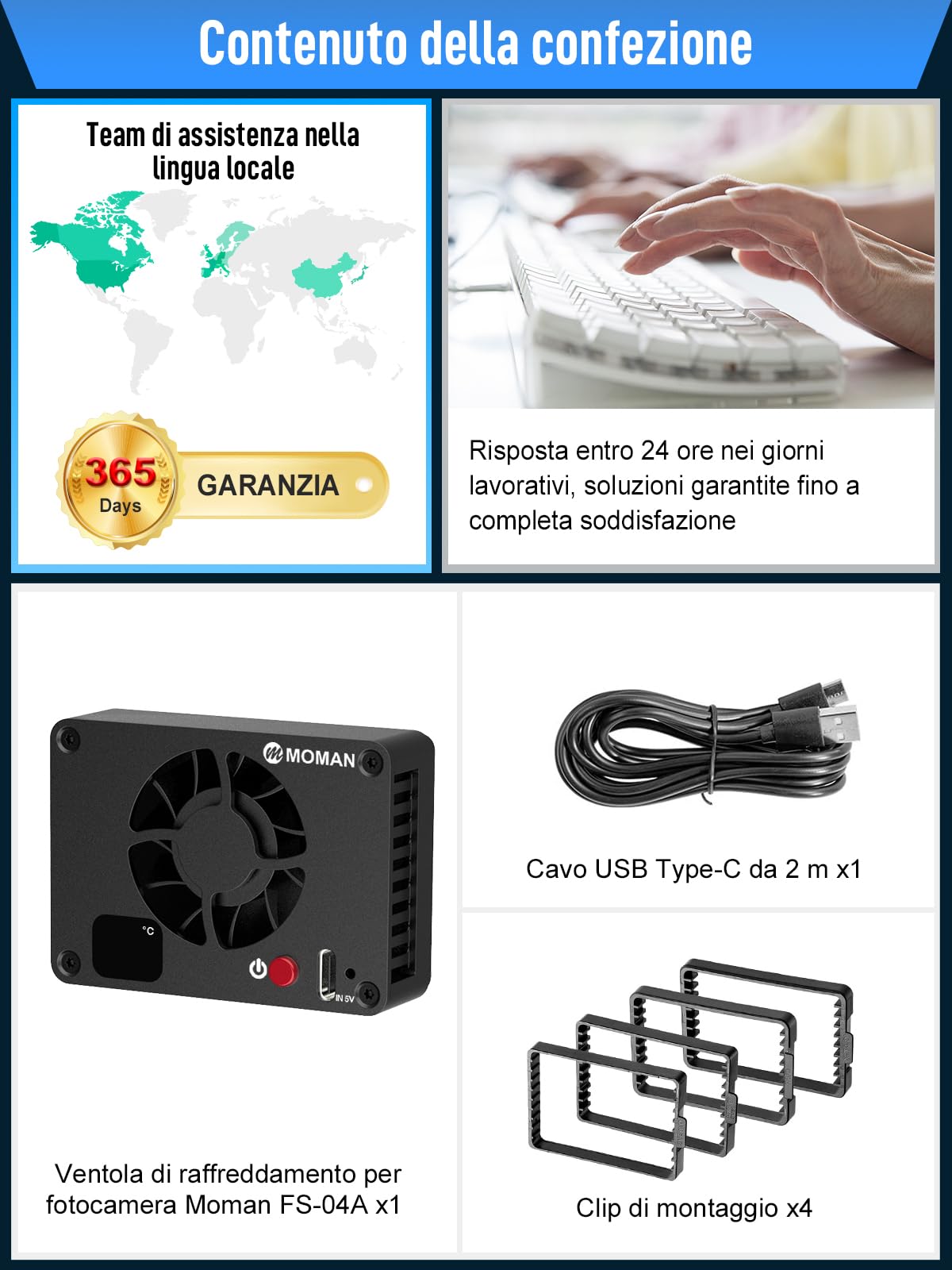 Ventola Raffreddamento Fotocamera, Moman Camera Cooling Fan Semiconduttore con Schermo per Trasmissione in Diretta Compatibile per R5/R8/R10/RP/R50/FX30/A7S3