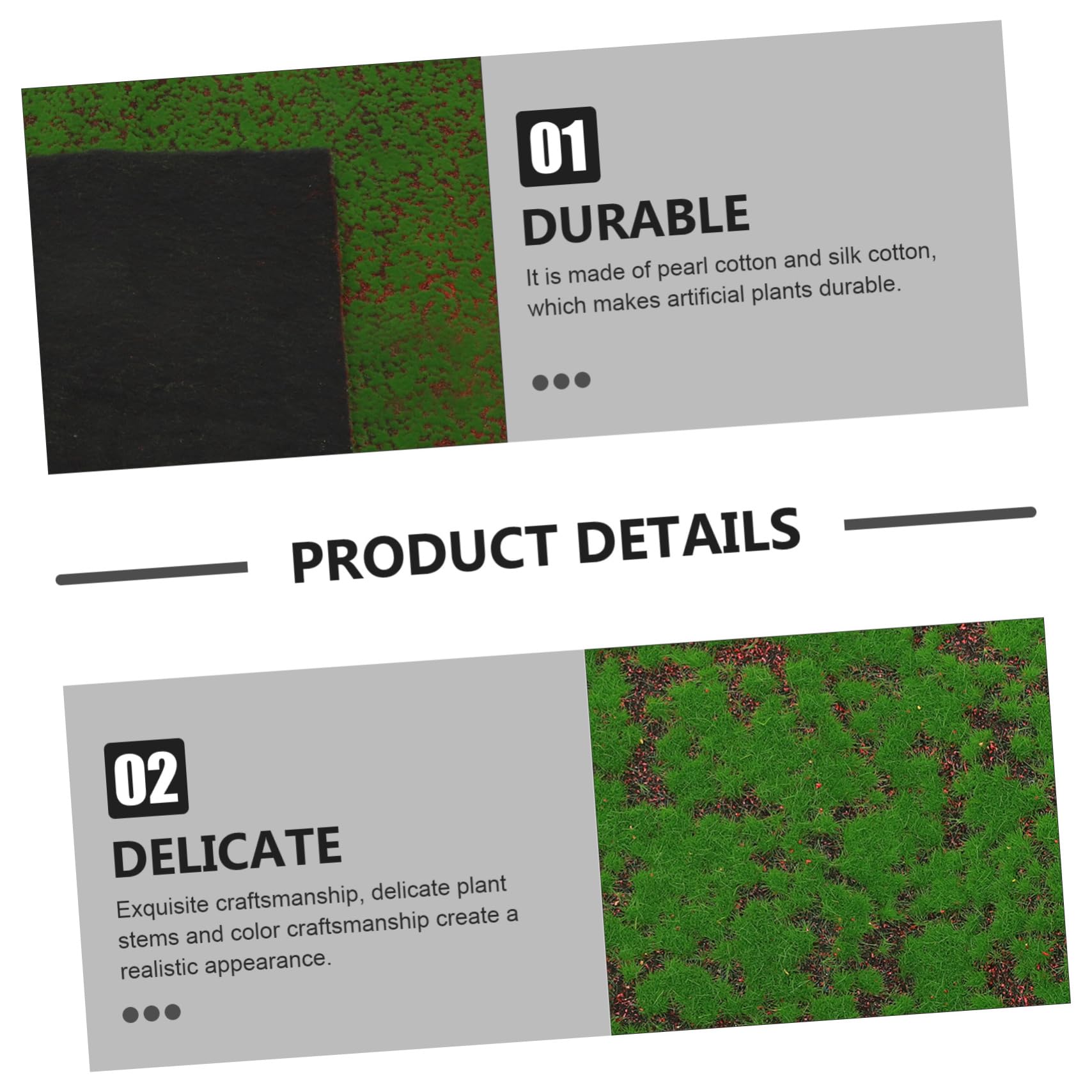 Alfombra de Musgo Artificial Simulada, Mini Césped Verde Decorativo