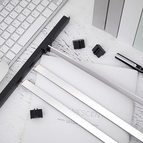 Miniatura 7 de Juego de 14 rieles de archivador de 12 cajones, rieles de archivo, clips de riel de archivo colgantes, clips de almacenamiento de PVC, clips de