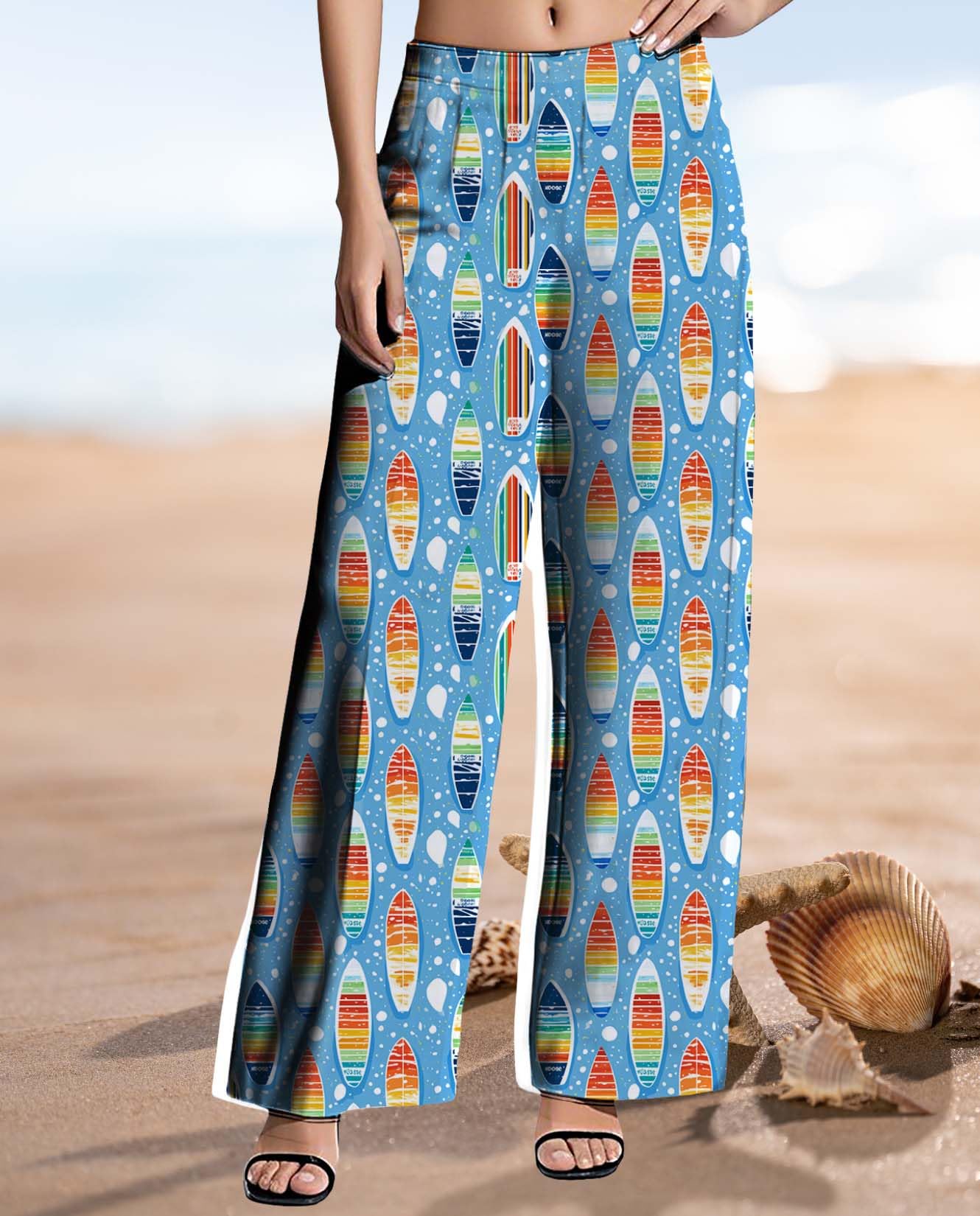 Womens Wide Leg Pants Pattern Print Lounge Trousers Casual Loose High Waisted Comfy Classic Pant for 2025 Summer