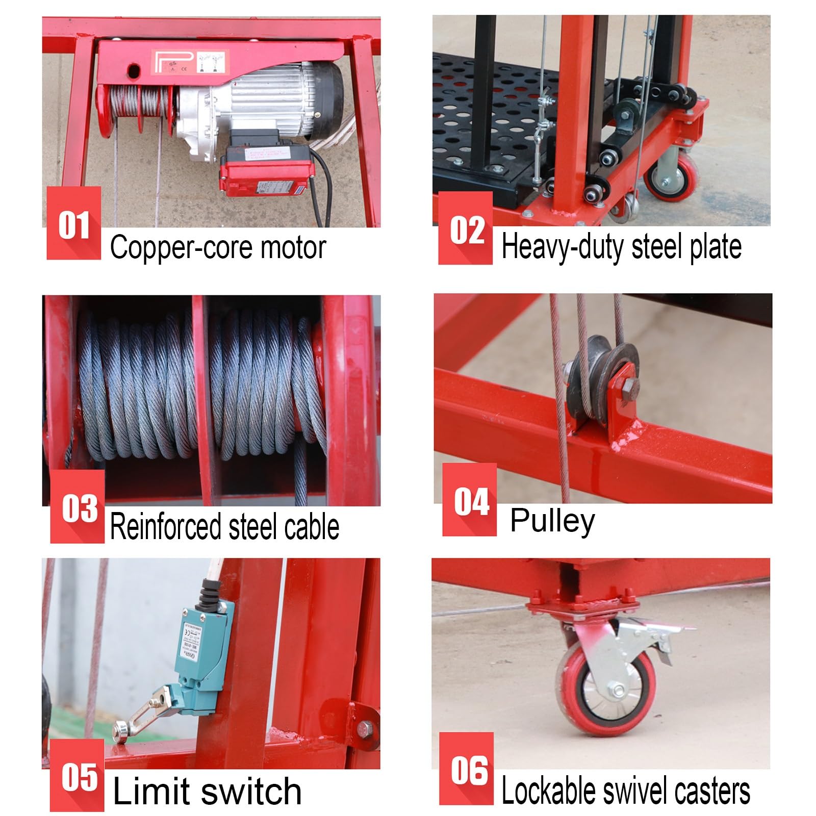 Ponteggio elettrico con telecomando, scala pieghevole, carico massimo 399,2 kg, ideale per uso intensivo