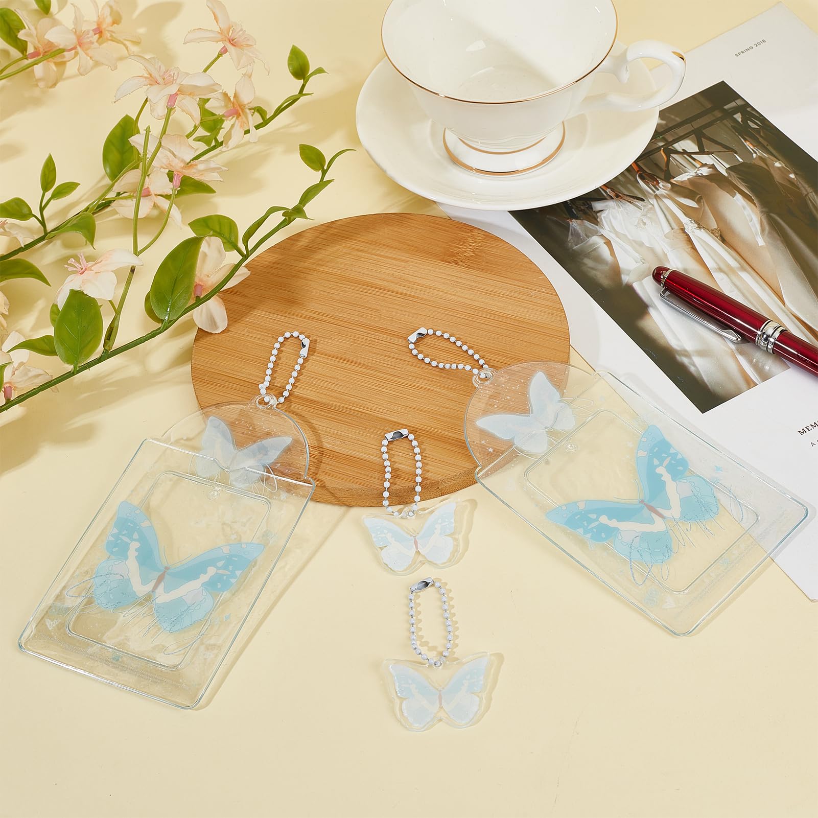 NICENEEDED 2PCS Kpop Photocard Holder 8 X 14CM Butterfly Keychain Y2K PhotoCard Holders ID Bus Card Holders Kawaii Kpop Accessories - Image 4