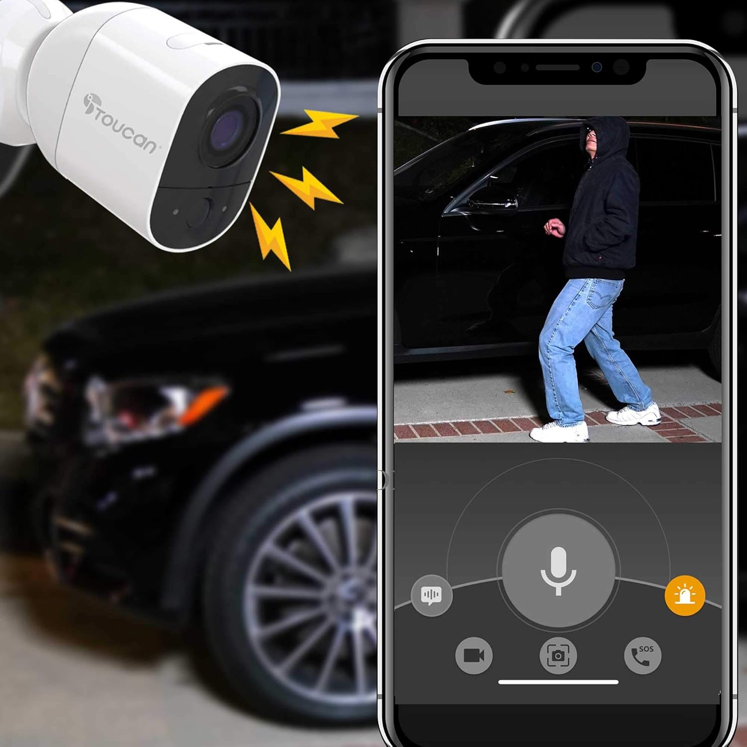 Exclusive Discount 60% Price TOUCAN Wireless Indoor/Outdoor Battery Powered Security Camera, Weatherproof, Night Vision, AI Motion Detection, 2-Way Audio, Works with Alexa & Google Home, 1080P, No Subscription or Hub Required