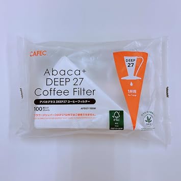 SANYO AFD27-100W Flower Dripper Avaca Plus DEEP27 Coffee Filter for 1 Cup 100 Pieces CAFEC Café Made in Japan