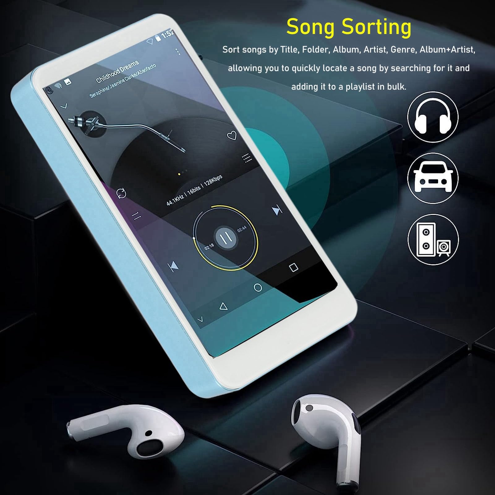 Lecteur De Livres électroniques | Écran Tactile LCD 5 Pouces | 1 Go + 8 Go, WiFi, Bluetooth | Supporte PDF, EPUB, Etc. | Android, Appareil Photo, Musique