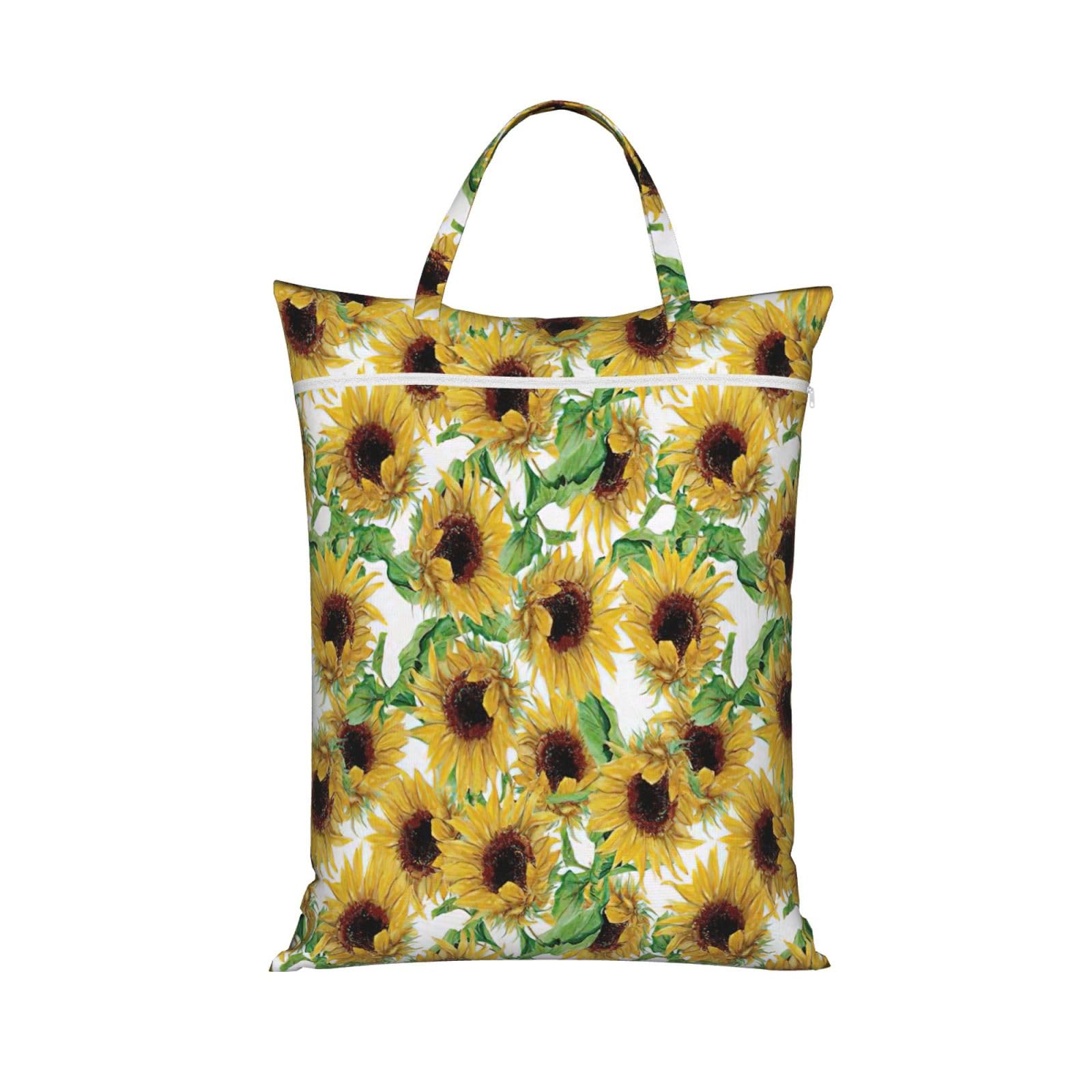 Pphgut 1 Pc Sunflower.1 Print Travel Laundry Bag Portable Dirt Clothes Bags Daily Hiking Camping Vacation