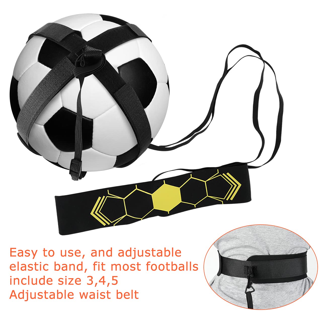 Lot De 2 Ballons D'Entraînement De Football Élastiques - Taille 4, Avec Corde Réglable - Améliore Contrôle Et Technique