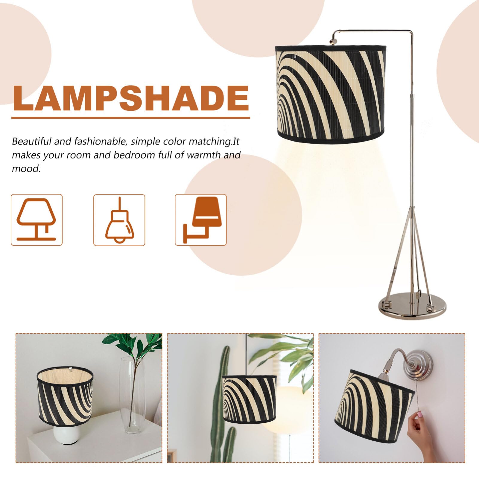 SHERCHPRY Pantalla Geométrica Pantalla De Lámpara De Techo De Madera Pantalla De Lámpara De Color Bambú Tonos Claros De Reemplazo Mesita De Noche Rota Accesorios Para Lámparas Planchar