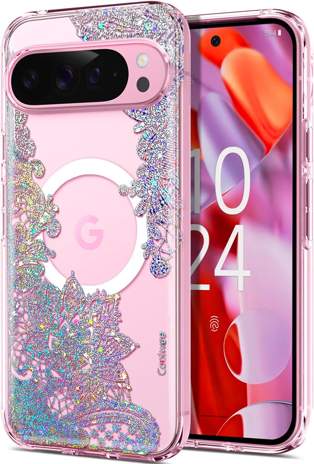 Coolwee Magnetic For IPhone 16 Pro Case Rose Gold, Compatible With MagSafe, For Men Cute Women Girls, 10FT Military Grade Protective Cover For IPhone 16 Pro Phone Clear Transparent Pineapple - View #5
