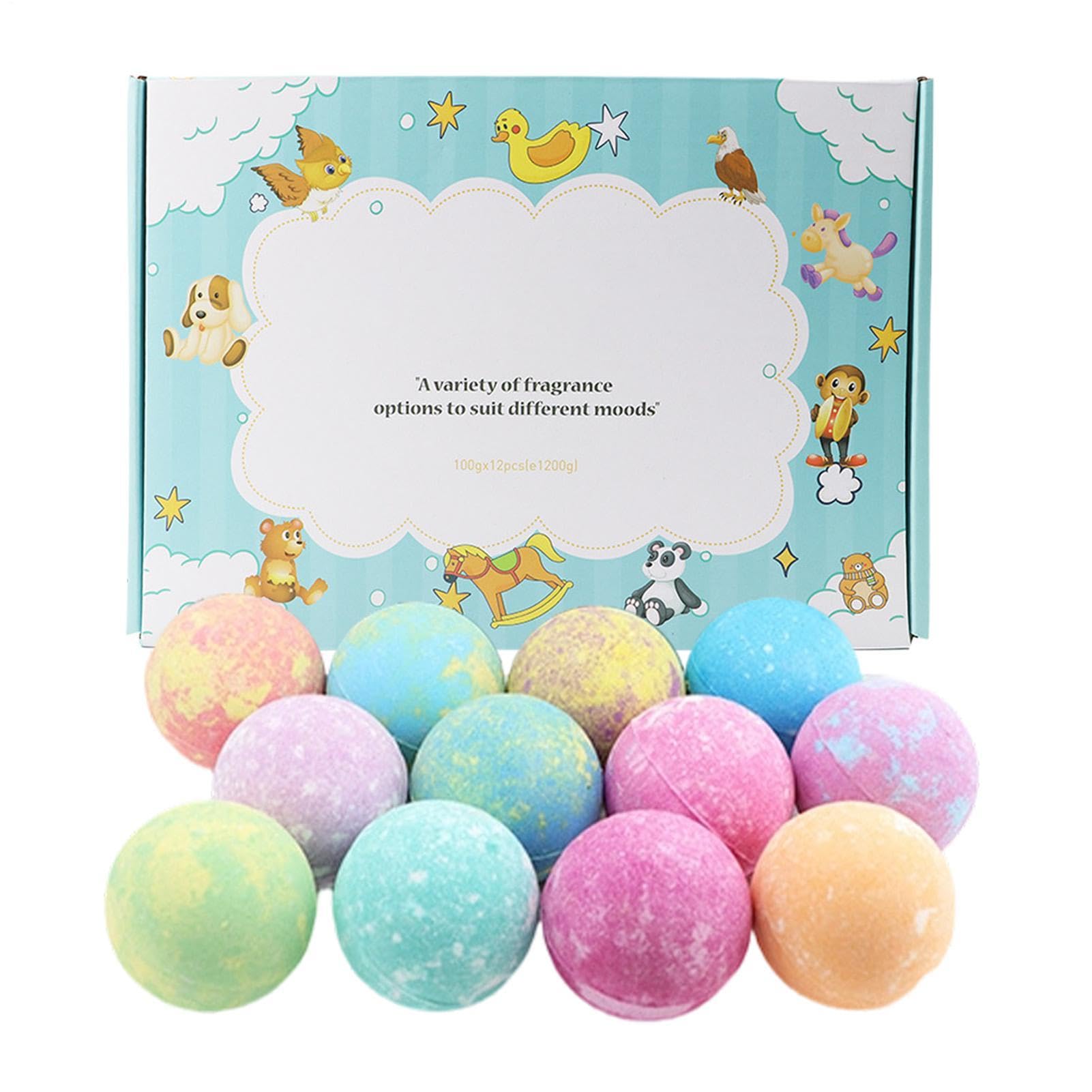 Bombas de Baño con en su Interior,12 Piezas Temática Animales Limpieza Corporal - Set de Baño para Niños,para Regalo, Viajes, Hotel, Guardería, Niño o Niña