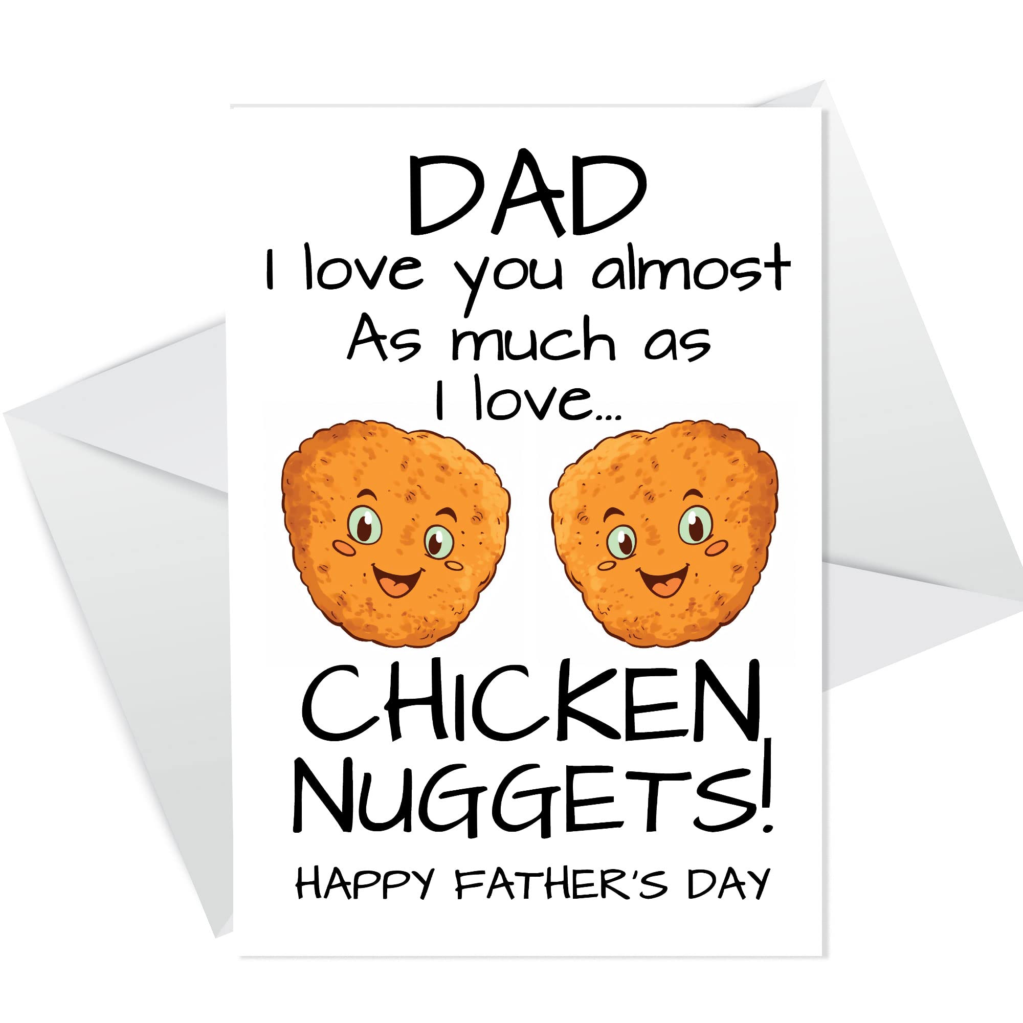 RED OCEAN Funny Joke Father's Day Card Chicken Nugget Theme Fathers Day Card For Dad Humour Dad Card From Daughter Son