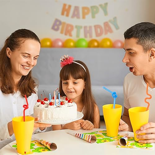 Miniatura 6 de HANSGO 360 popotes flexibles, de plástico, desechables, coloridos y flexibles, extra largos para fiesta de cumpleaños