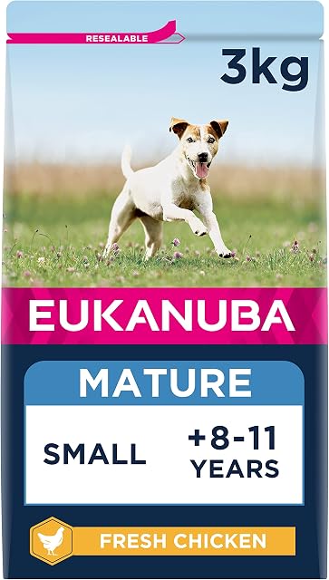 Eukanuba Mature Dog Food for Small Dogs Rich in Fresh Chicken for the Optimal Body Condition of Your Dog, 3 kg