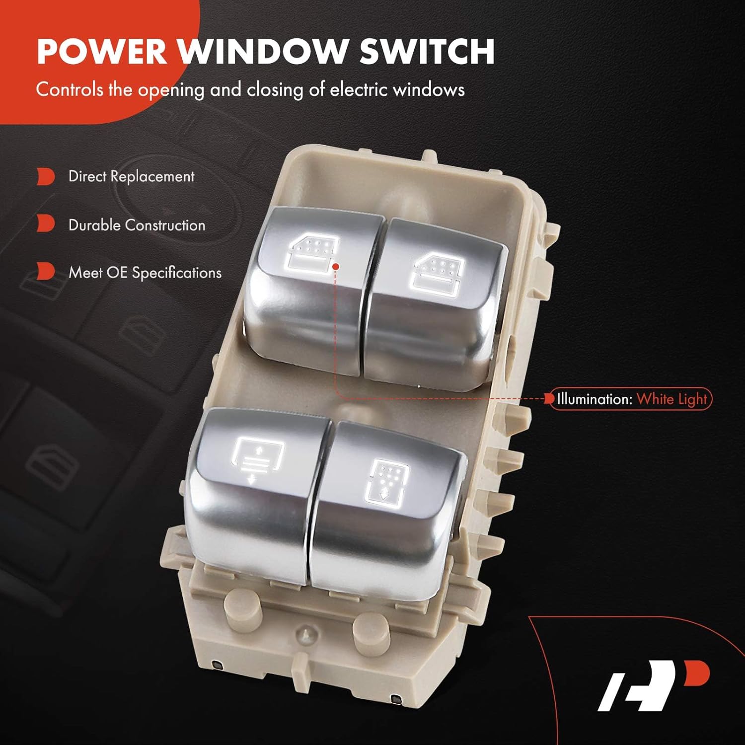 A-Premium Power Window Switch Compatible with Mercedes-Benz W222 S550 2014-2017, S63 AMG 2014-2017, S600 2015-2017, Rear Right Passenger Side