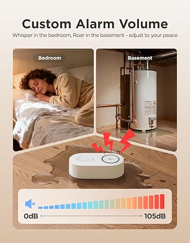 Miniatura 4 de GoveeLife - Detector inteligente de fugas de agua 1S mejorado, alcance de 1804 pies, sensor de agua WiFi con alertas por SMS, correo y aplicación,