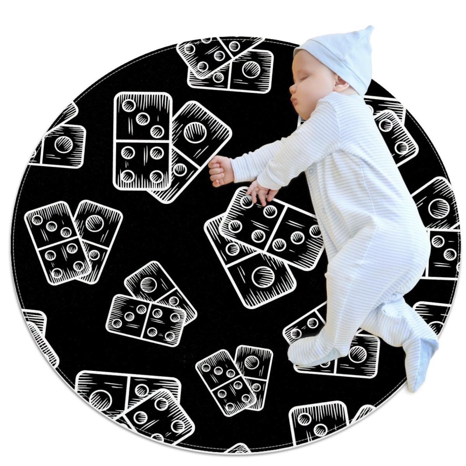 Tapis de salle de bain sans couture rond | Évitez les glissades dans la chambre d'enfant