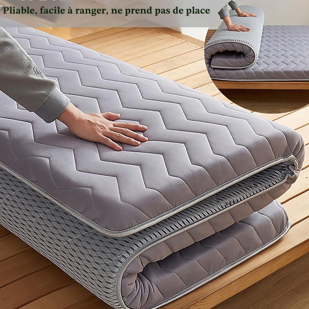 Générique Matelas Futon Pliable de 5 Cm D'Épaisseur, Matelas D'appoint de Sol Enroulable PortableTatami pour Lit Simple Double Dortoir Chambre Appartement en Location,Bleu,120x190cm