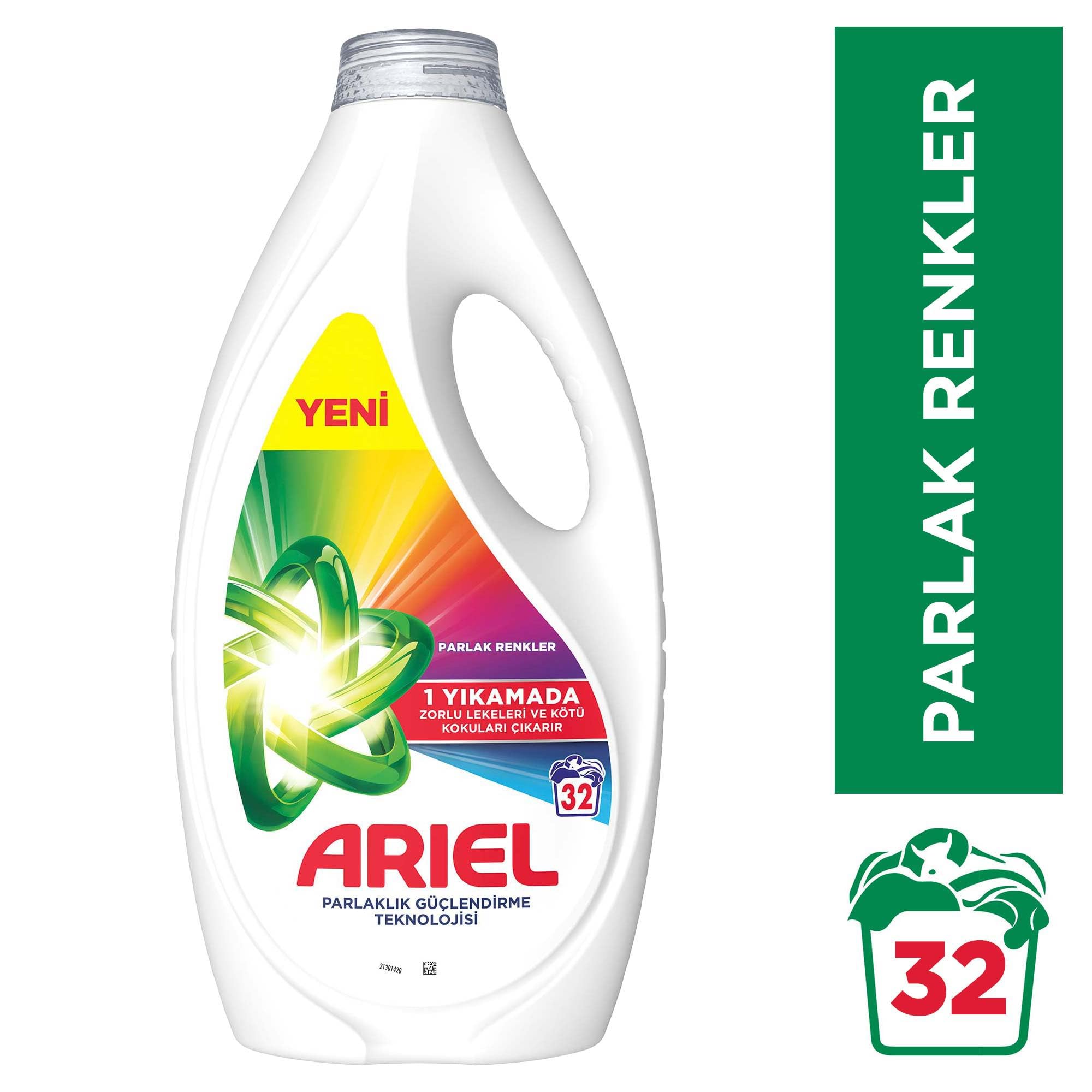 Ariel Sıvı Çamaşır Deterjanı Renklilere Özel 32 Yıkama (3 paketi)