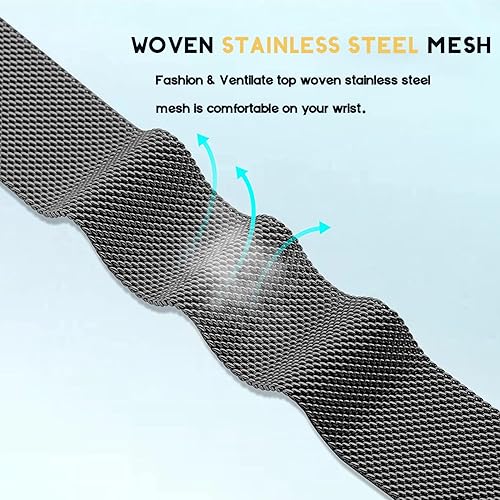 Miniatura 5 de Correa de metal compatible con Garmin Fenix 7XFenix 6XFenix 5XTACTIX 7EnduroFenix3 HR Correa de repuesto tejida de acero inoxidable