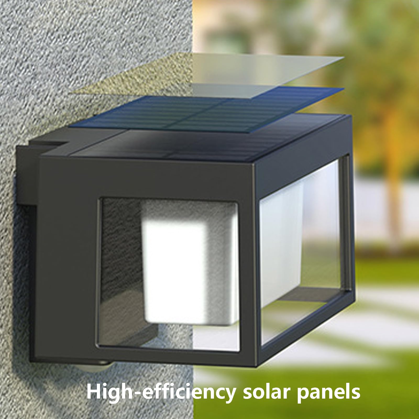 LED Solar Exterior Apliques de Pared con Sensor de Movimiento Lámpara de Pared Solar Recargable Iluminación de Pared Impermeable IP65 para Jardín Valla Patio (Luz Cálida,2 Piezas)