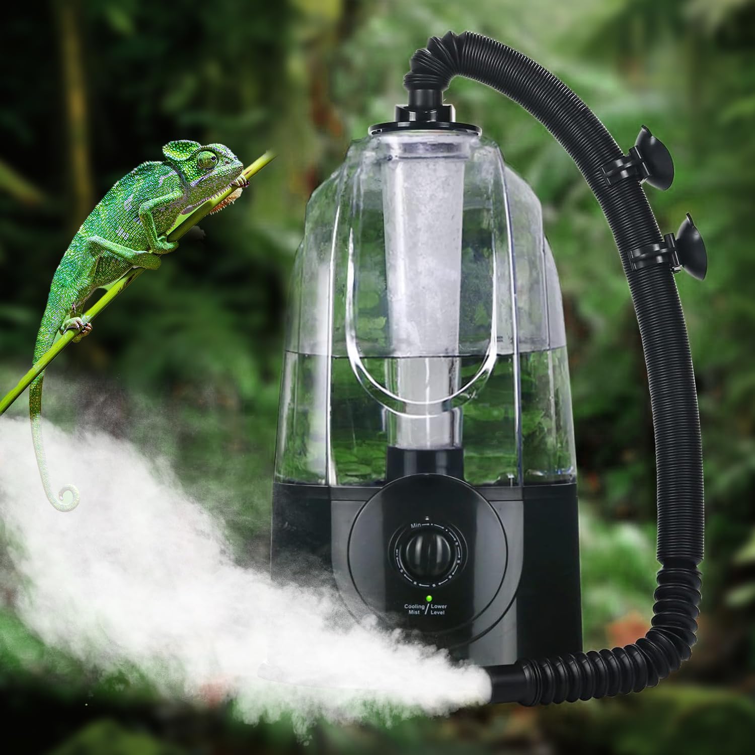 Coospider Reptile Fogger Terrariums Humidifier Fog Machine Mister 3L Large Size Ideal for Paludarium/Vivarium/Reptiles/Amphibians/Herps