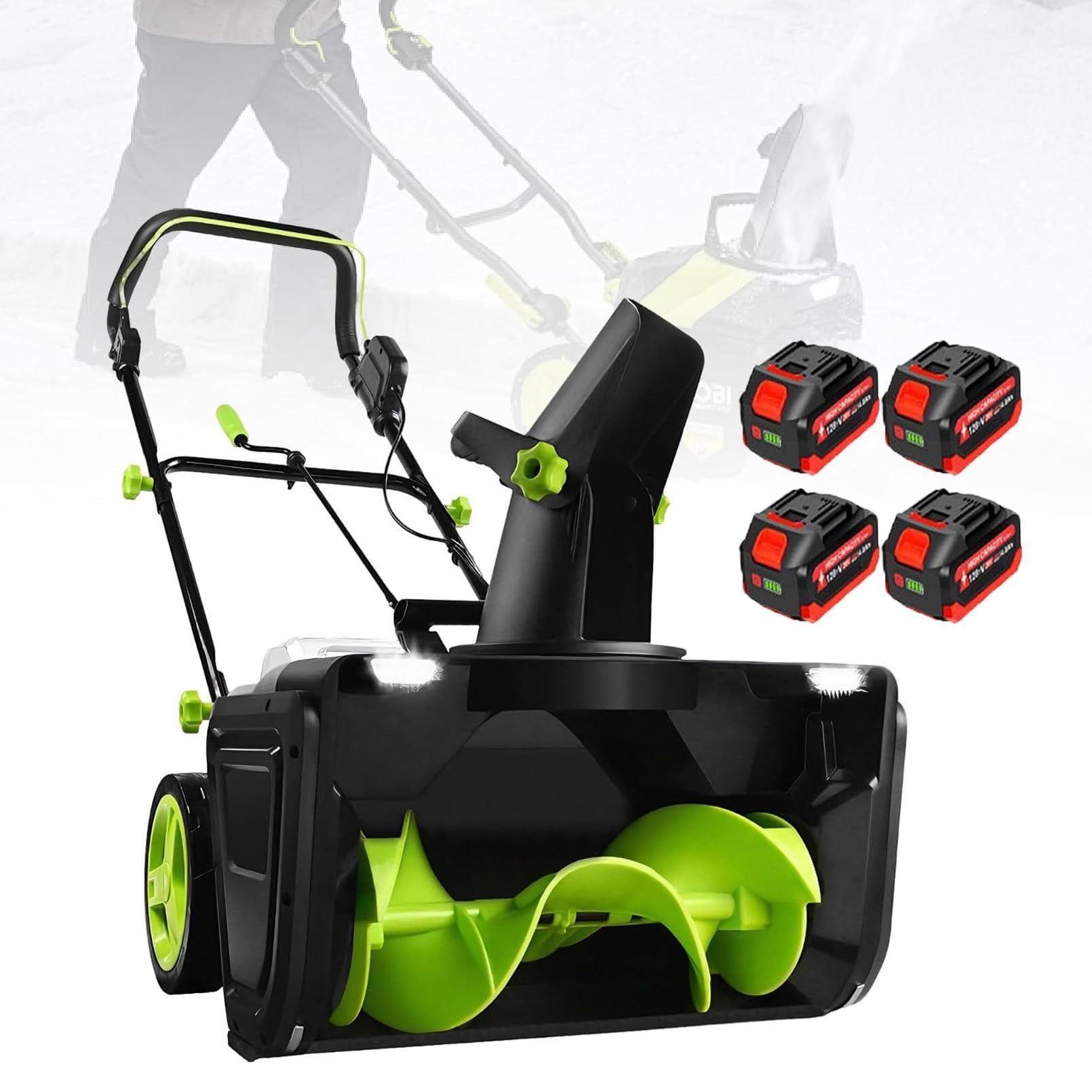 Quitanieves a Batería-Ancho 50cm/19.7in, Doble LED, Profundidad 25cm/9.84in