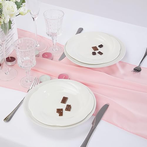 Miniatura 6 de Paquete de 12 caminos de mesa de gasa de 14 x 108 pulgadas de largo, 9 pies de largo, para fiestas, románticas, bodas, despedidas de soltera,