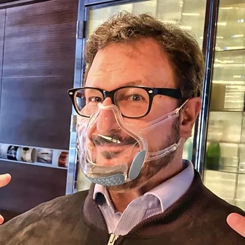 Miniatura 4 de FULIER Máscara transparente antivaho a la moda al aire libre protectora transparente máscara facial 5 piezas transpirable y reutilizable